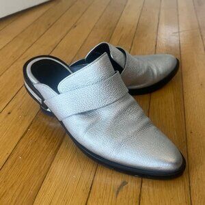 Freda Salvador Silver Mules - Size 5 (Re-Soled)